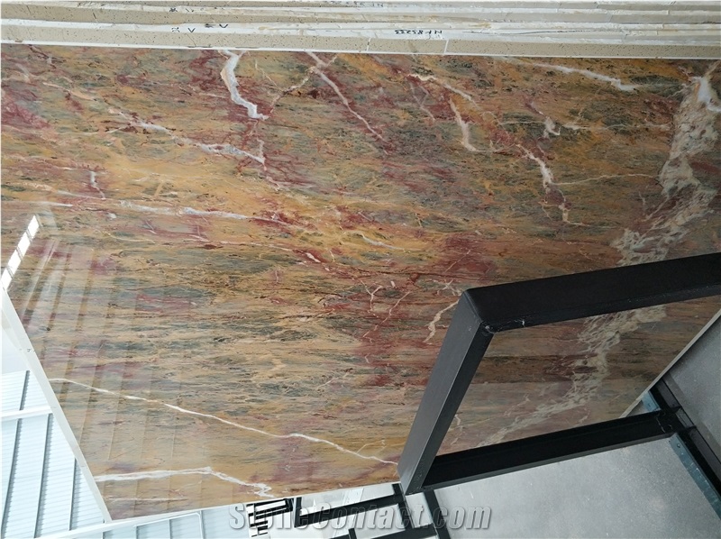 Van Gogh Emperor Gold Marble Slab For Interior Design