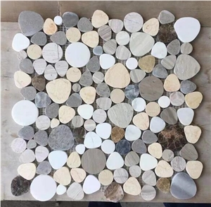 Mixed Color ,Colorful , Rainbow Flat Pebble Mosaic