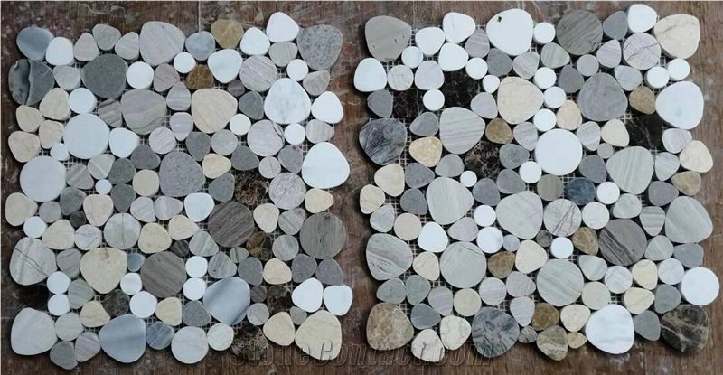 Mixed Color ,Colorful , Rainbow Flat Pebble Mosaic