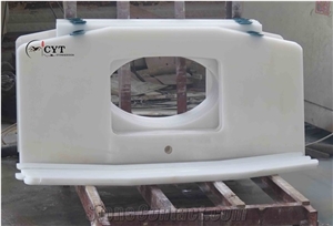 Artificial Marble Master Bathroom Prefab Vanity Bath Tops