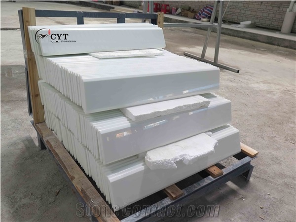Artificial Marble Master Bathroom Prefab Vanity Bath Tops