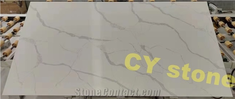 Carrara White Artificial Marble Engineered Stone Slab