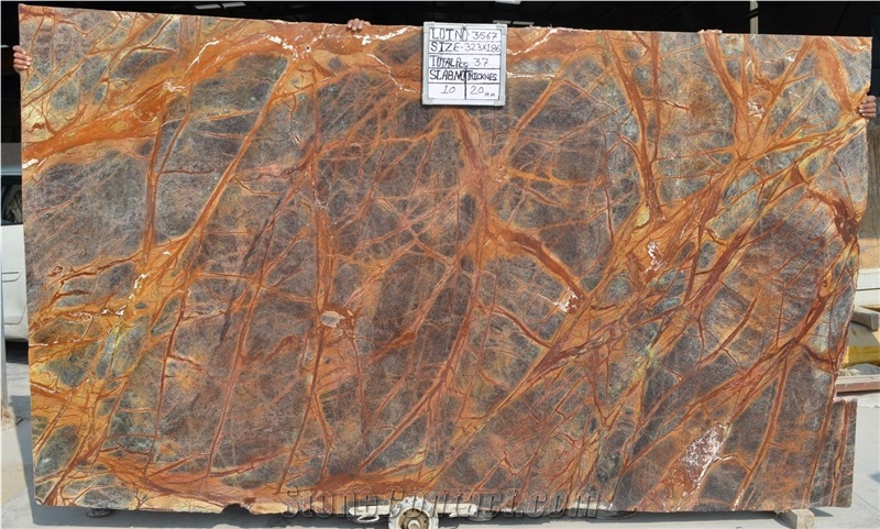 Rainforest Brown Marble Slabs