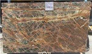 Rainforest Brown Marble Slabs