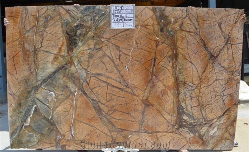 Rainforest Brown Marble Slabs