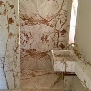 Ellikon Red Vein Marble Bathroom Countertop, Vanity Top