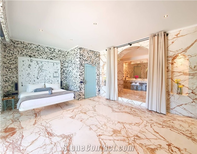 Ellikon Red Vein Marble Bathroom Countertop, Vanity Top