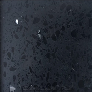 Quartz Stone Crystal Black Stone Slab & Tile
