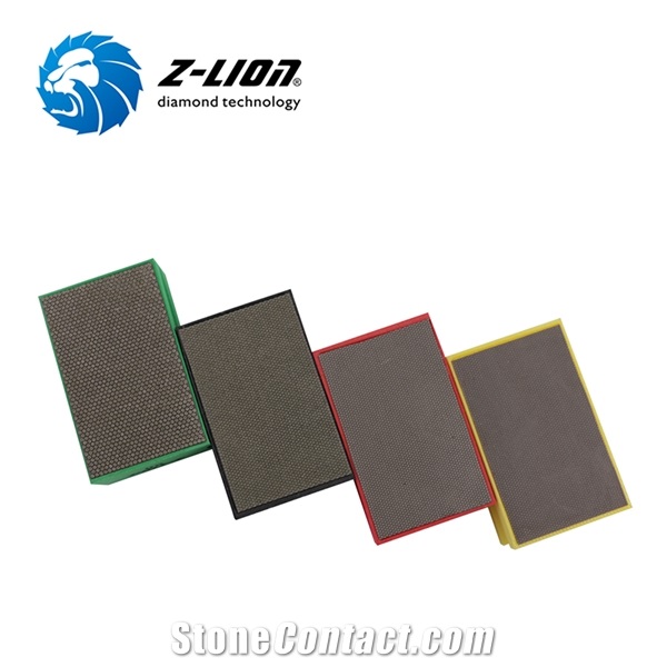 Z-LION Electroplated Diamond Hand Polishing Pads For Glass
