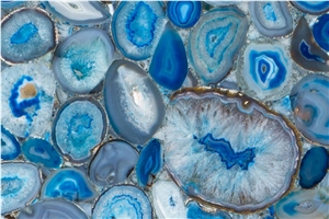 Blue Agate Semiprecious Stone Slabs