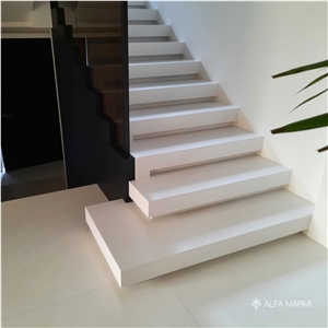 Bianco Perlino Marble Staircase