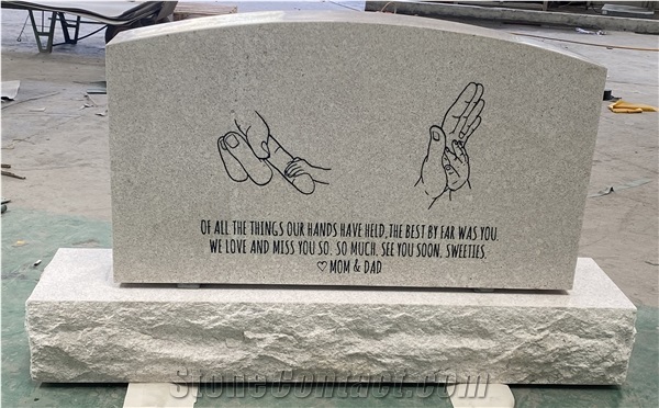 American Style Pearl White Granite Tombstones & Headstone