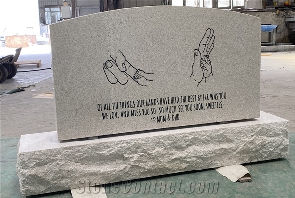 American Style Pearl White Granite Tombstones & Headstone