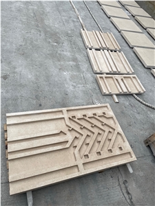 Beige Limestone Tiles Honed Wall Cladding Wall Mouldings