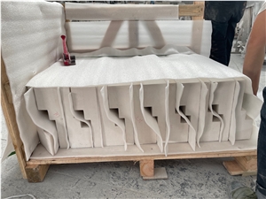 Beige Limestone Tiles Honed Wall Cladding Wall Mouldings