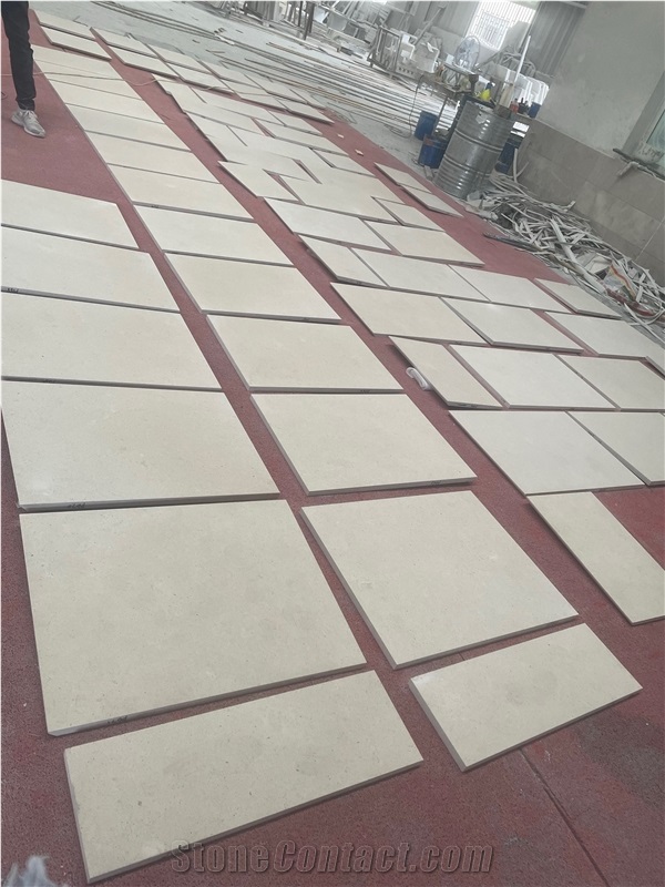 Beige Limestone Tiles Honed Wall Cladding Wall Mouldings