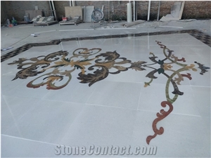 Customize Modern Waterjet Lobby Marble Medallion