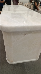 Elegent Hotel Design Snow White Onyx Stone Custom Table