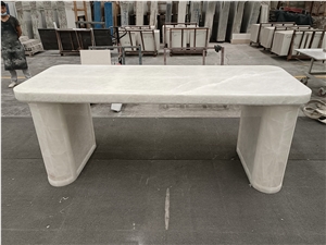 Elegent Hotel Design Snow White Onyx Stone Custom Table