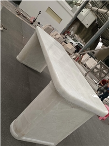 Elegent Hotel Design Snow White Onyx Stone Custom Table