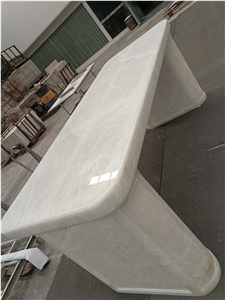 Elegent Hotel Design Snow White Onyx Stone Custom Table