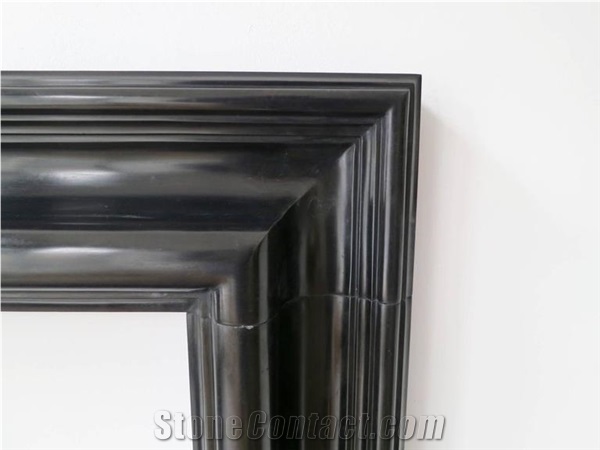 English Style Black Marble Fireplace Mantel Surround