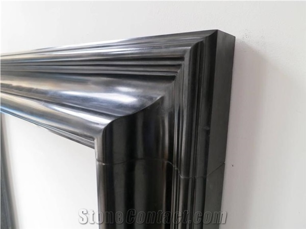 English Style Black Marble Fireplace Mantel Surround