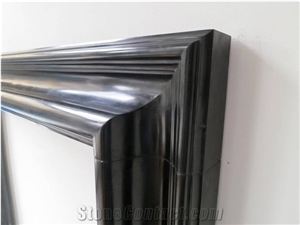 English Style Black Marble Fireplace Mantel Surround