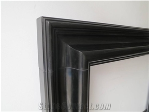 English Style Black Marble Fireplace Mantel Surround