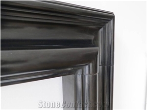 English Style Black Marble Fireplace Mantel Surround