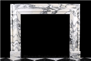 FIREPLACE IN ITALIAN ARABESCATO MARBLE FIREPLACE