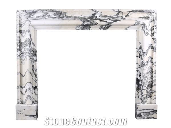 FIREPLACE IN ITALIAN ARABESCATO MARBLE FIREPLACE