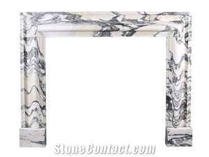 FIREPLACE IN ITALIAN ARABESCATO MARBLE FIREPLACE