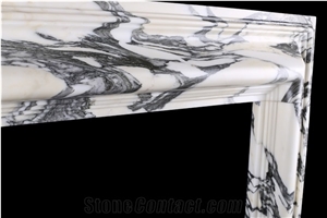 FIREPLACE IN ITALIAN ARABESCATO MARBLE FIREPLACE