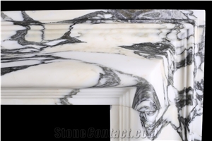 FIREPLACE IN ITALIAN ARABESCATO MARBLE FIREPLACE
