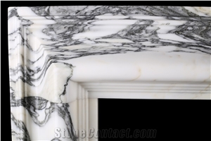 FIREPLACE IN ITALIAN ARABESCATO MARBLE FIREPLACE