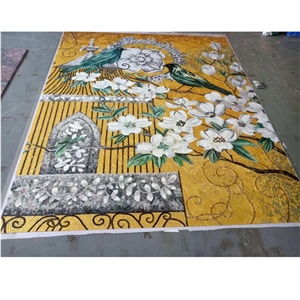 Flower Marble Art Tile Waterjet Stone Mosaic