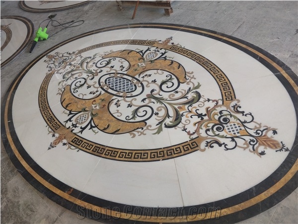Flower Waterjet Marble Tiles Design Floor Pattern Medallion