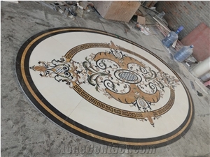 Flower Waterjet Marble Tiles Design Floor Pattern Medallion