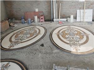 Flower Waterjet Marble Tiles Design Floor Pattern Medallion