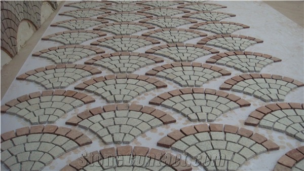 Granite Mesh Cobblestone Pavers Wholesale For Driveways