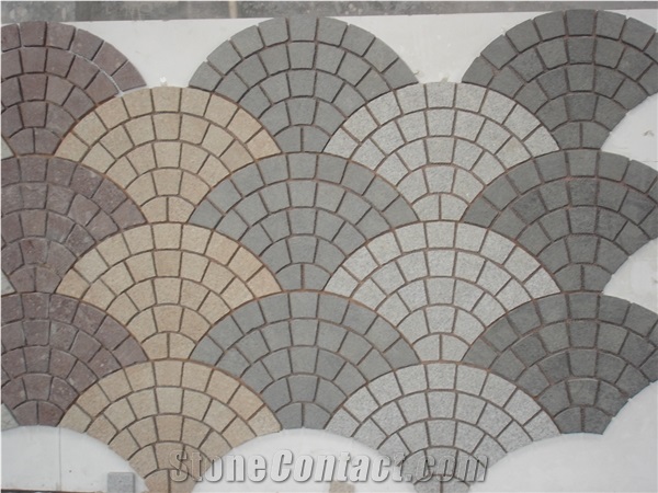 Granite Mesh Cobblestone Pavers Wholesale For Driveways