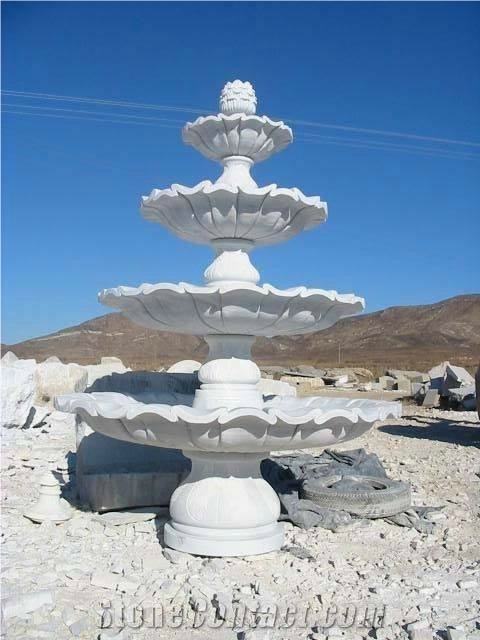 Hand Carved  Black Limestone Fountain For Garden