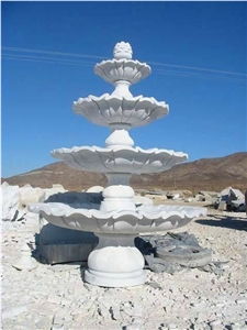 Hand Carved  Black Limestone Fountain For Garden