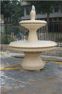 Hand Carved  Black Limestone Fountain For Garden