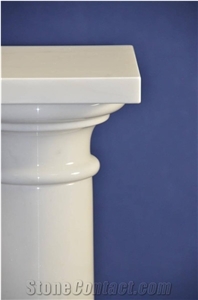 Hand Carved Chinese White Marble Stone Roman Column
