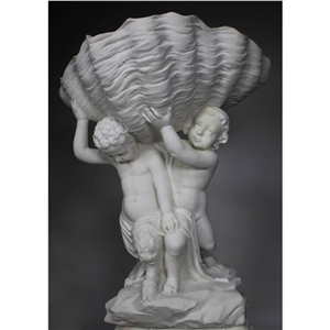 Hand-Carved Marble Flower Vase Statue Large Planter Pots