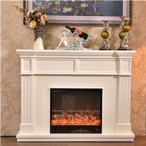 Hand Carved  Stone  Column Marble  Fireplace Surround