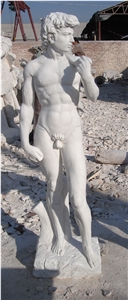 Home Decor Polishing White Marble David Statue