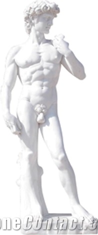 Home Decor Polishing White Marble David Statue